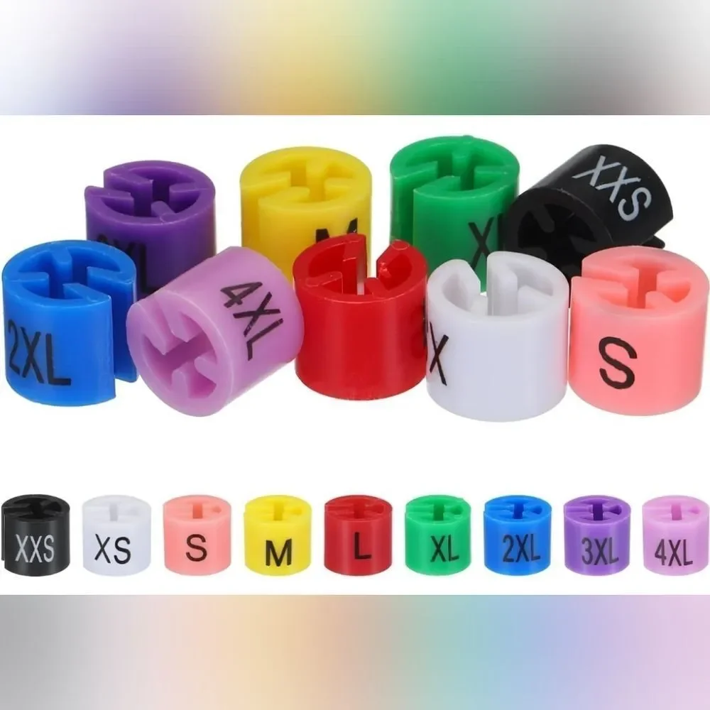 🔸️Multicolored Plastic Clothing Clip On Hanger Size Tags